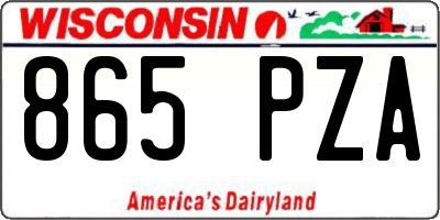 WI license plate 865PZA