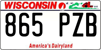 WI license plate 865PZB