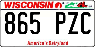 WI license plate 865PZC
