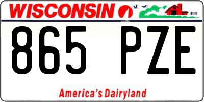 WI license plate 865PZE