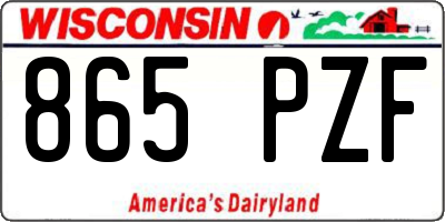 WI license plate 865PZF