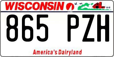 WI license plate 865PZH