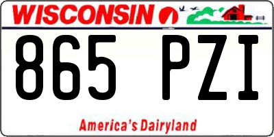 WI license plate 865PZI