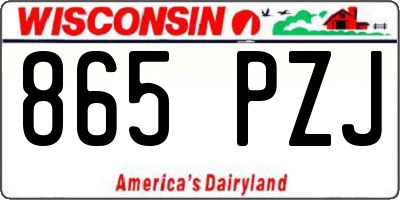 WI license plate 865PZJ