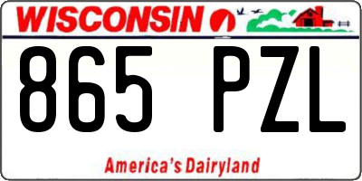 WI license plate 865PZL