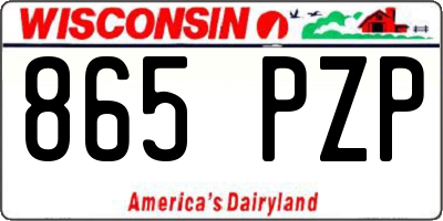 WI license plate 865PZP