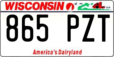 WI license plate 865PZT