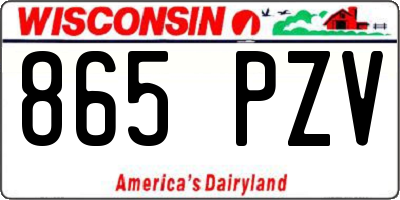 WI license plate 865PZV