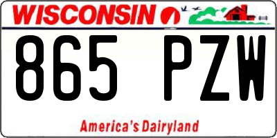 WI license plate 865PZW