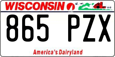WI license plate 865PZX