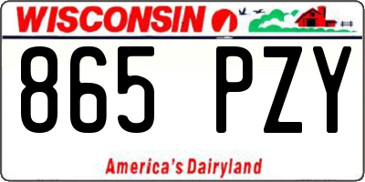 WI license plate 865PZY