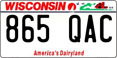 WI license plate 865QAC