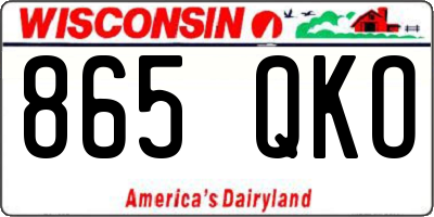 WI license plate 865QKO