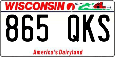 WI license plate 865QKS