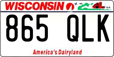 WI license plate 865QLK