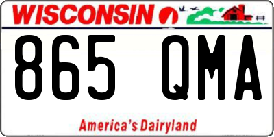 WI license plate 865QMA