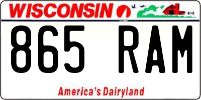 WI license plate 865RAM