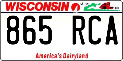WI license plate 865RCA
