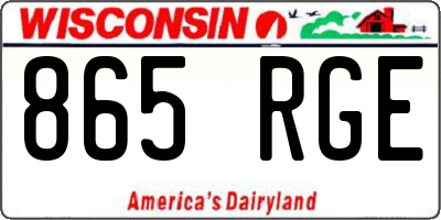 WI license plate 865RGE