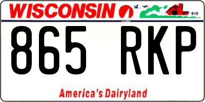 WI license plate 865RKP