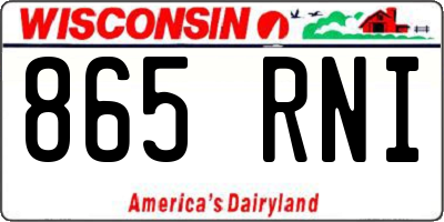 WI license plate 865RNI
