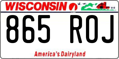 WI license plate 865ROJ