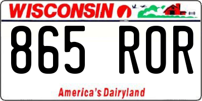 WI license plate 865ROR