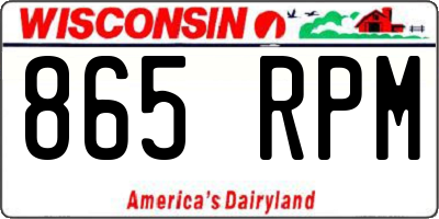 WI license plate 865RPM