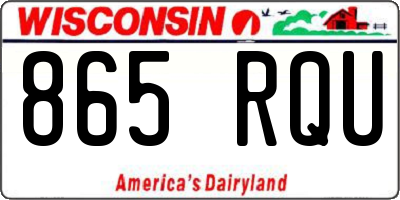 WI license plate 865RQU
