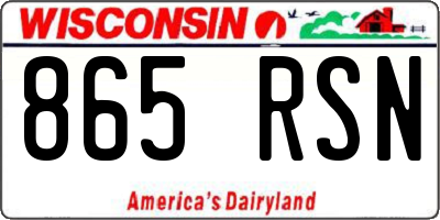 WI license plate 865RSN