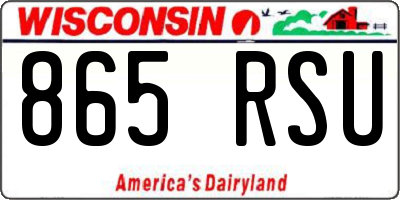 WI license plate 865RSU