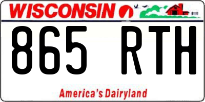 WI license plate 865RTH