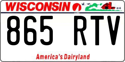 WI license plate 865RTV
