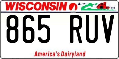 WI license plate 865RUV
