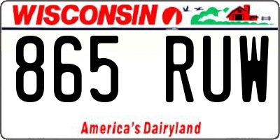 WI license plate 865RUW