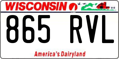 WI license plate 865RVL