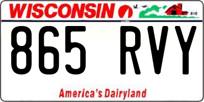 WI license plate 865RVY