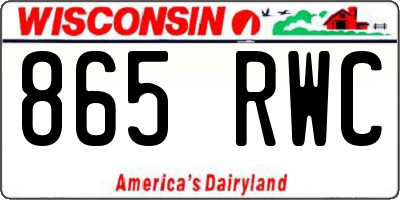 WI license plate 865RWC