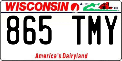 WI license plate 865TMY