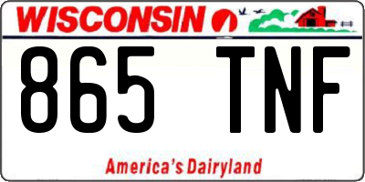 WI license plate 865TNF