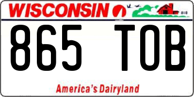 WI license plate 865TOB