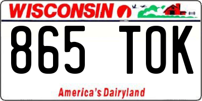 WI license plate 865TOK