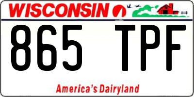WI license plate 865TPF