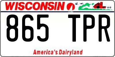 WI license plate 865TPR