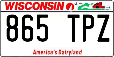 WI license plate 865TPZ