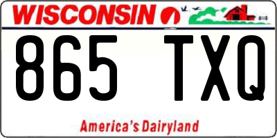 WI license plate 865TXQ