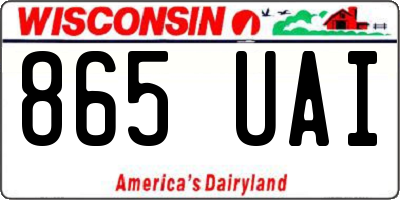 WI license plate 865UAI