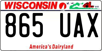 WI license plate 865UAX