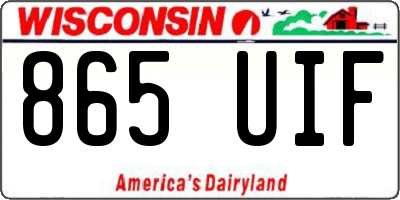 WI license plate 865UIF