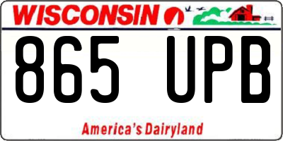 WI license plate 865UPB
